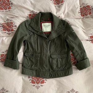 Military Green Crop Abercrombie & Fitch Jacket